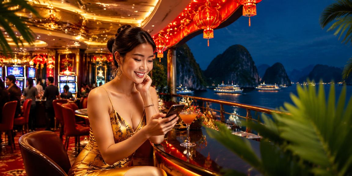 Người chơi thưởng thức casino trực tuyến trên điện thoại trong dịp Tết tại Hạ Long